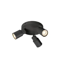 SLV 1008332 PURI 2.0 Tube Wand- und Deckenleuchte rund 3-flammig schwarz GU10