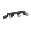 SLV 1008344 PURI 2.0 Tube Wand- und Deckenleuchte long 4-flammig schwarz GU10