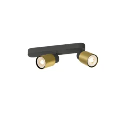 SLV 1008309 PURI 2.0 Tube Wand- und Deckenleuchte 2-flammig schwarz gold GU10