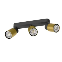 SLV 1008321 PURI 2.0 Tube Wand- und Deckenleuchte long 3-flammig schwarz gold GU10