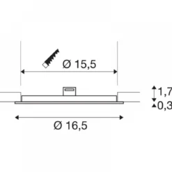 SLV 1004695 SENSER 18 DL LED Deckeneinbauleuchte rund weiß 4000K