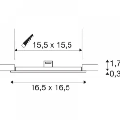 SLV 1004698 SENSER 18 DL LED Deckeneinbauleuchte eckig weiß 4000K