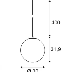 SLV 1008137 SUN 30 Pendelleuchte E27 offenes Kabelende matt schwarz