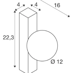 SLV 1008123 SUN Wandlampe eckig schwarz