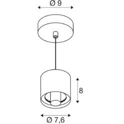 SLV 1008116 VARYT Pendelleuchte chrom ohne Glas E14