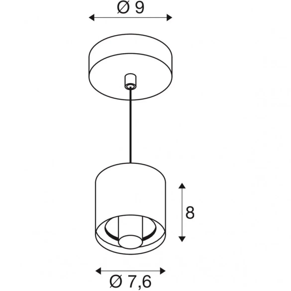 SLV 1008116 VARYT Pendelleuchte chrom ohne Glas E14