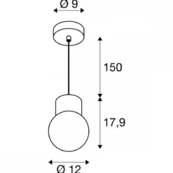 SLV 1007813 VARYT Pendelleuchte 150cm E14 chrom ohne Glas