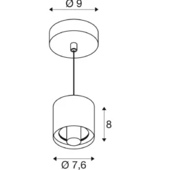 SLV 1008114 VARYT Pendelleuchte schwarz ohne Glas E14