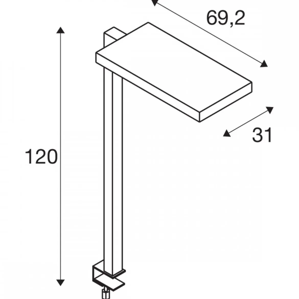 SLV 1005394 WORKLIGHT Tischleuchte weiß 79W 4000K 80°