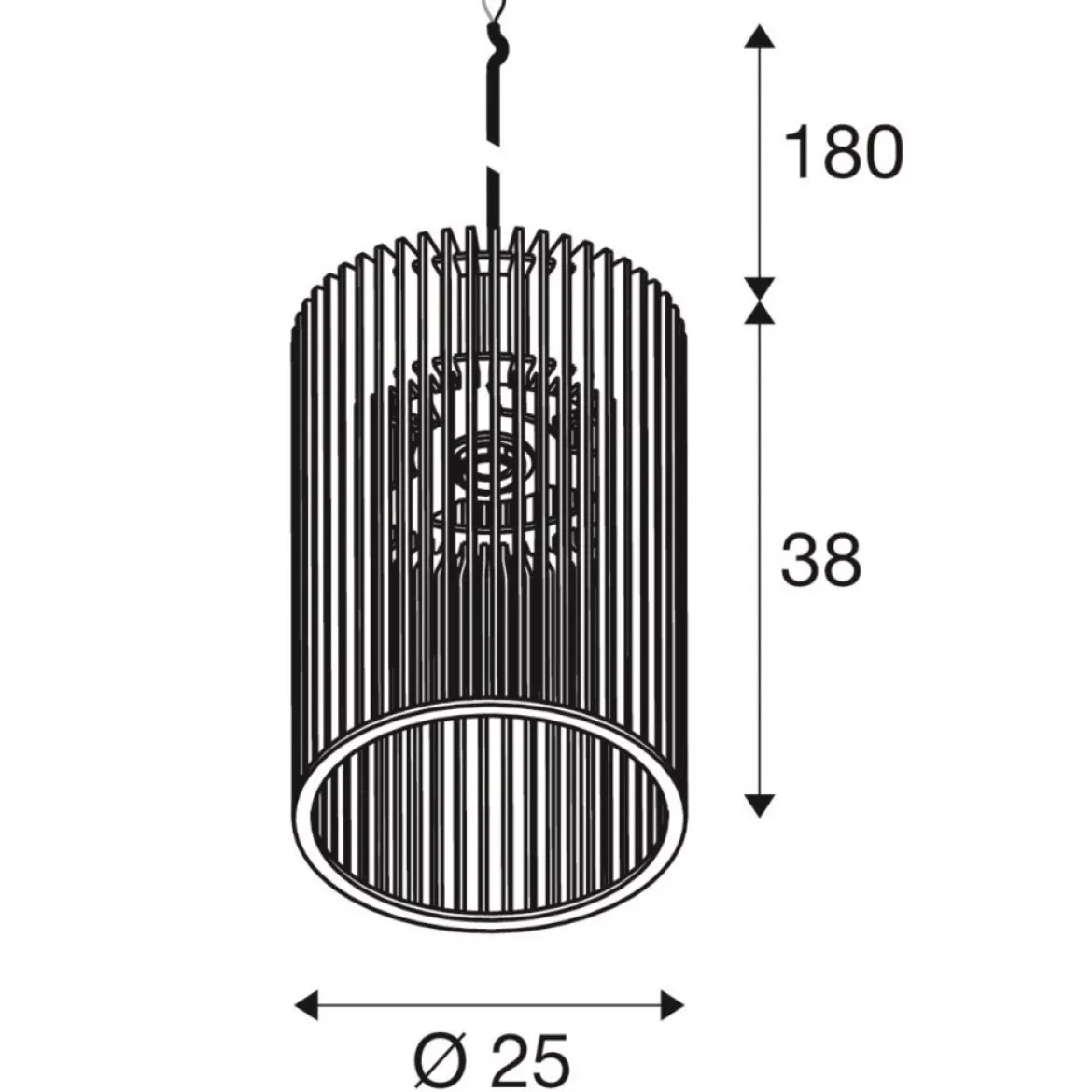 SLV 1008047 WUD Pendelleuchte E27 cylindrical offenes Kabelende natur